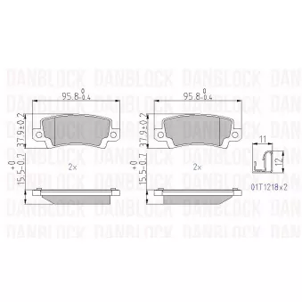 DANBLOCK DB 510642 - Jeu de 4 plaquettes de frein avant