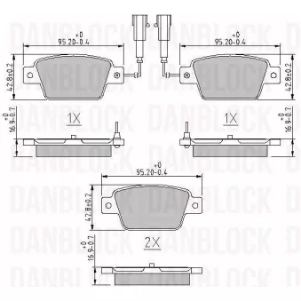 DANBLOCK DB 510900 - Jeu de 4 plaquettes de frein avant