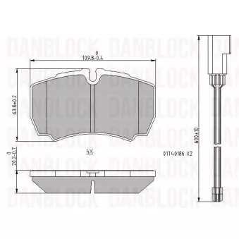 Jeu de 4 plaquettes de frein avant DANBLOCK [DB 510933]