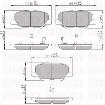 DANBLOCK DB 511121 - Jeu de 4 plaquettes de frein avant