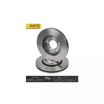 ZentParts Z06156 - Jeu de 2 disques de frein avant