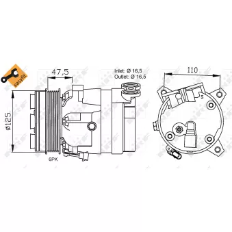 Compresseur, climatisation NRF OEM 95521298