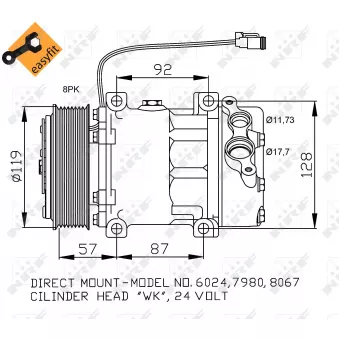 Compresseur, climatisation NRF OEM 2472887