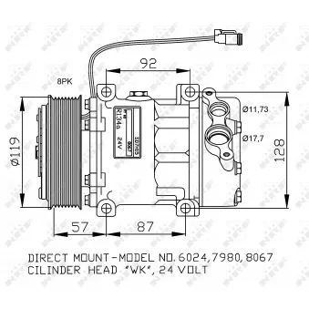 Compresseur, climatisation NRF OEM 2472887