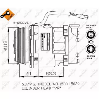 Compresseur, climatisation NRF 32219G pour CITROEN BERLINGO 1.1 i - 60cv
