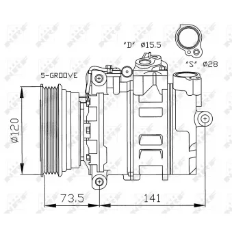 Compresseur, climatisation NRF OEM JPB101540