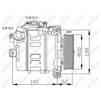 Compresseur, climatisation NRF OEM 9122620