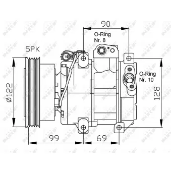 Compresseur, climatisation NRF OEM 977011g300
