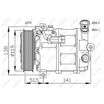 Compresseur, climatisation NRF OEM 60693331