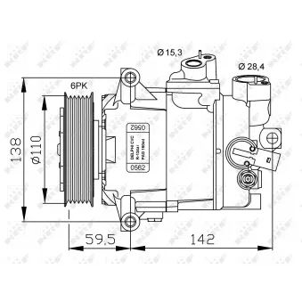 Compresseur, climatisation NRF OEM 1K0820803Q