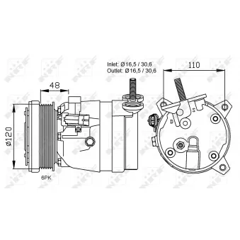 Compresseur, climatisation NRF OEM 96246405
