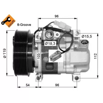 Compresseur, climatisation NRF 32688G pour MAZDA 6 2.2 MRZ-CD - 125cv
