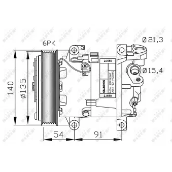 Compresseur, climatisation NRF OEM 926009F511