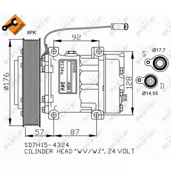 Compresseur, climatisation NRF OEM 85000458