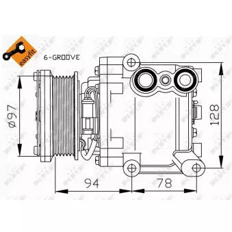 Compresseur, climatisation NRF OEM 8V5119D629EC