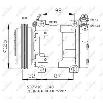 Compresseur, climatisation NRF OEM 7700875357