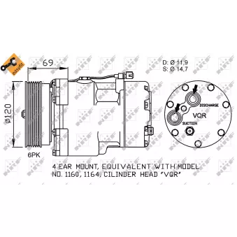 Compresseur, climatisation NRF OEM 7m0820803m