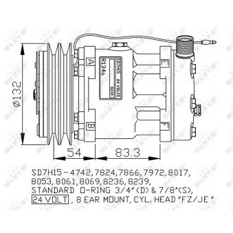 Compresseur, climatisation NRF OEM 11058974