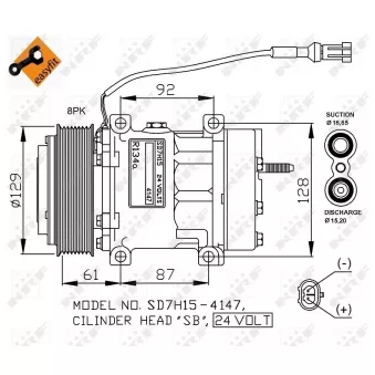 Compresseur, climatisation NRF OEM 1935617R