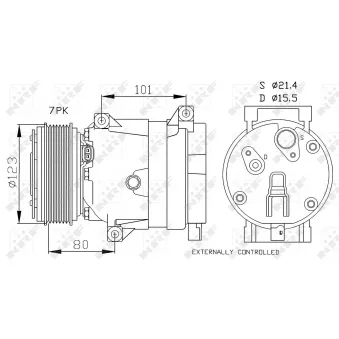 Compresseur, climatisation NRF 32872 pour MITSUBISHI OUTLANDER 1.9 DCI - 110cv