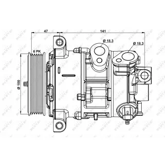Compresseur, climatisation NRF OEM 55111423AD