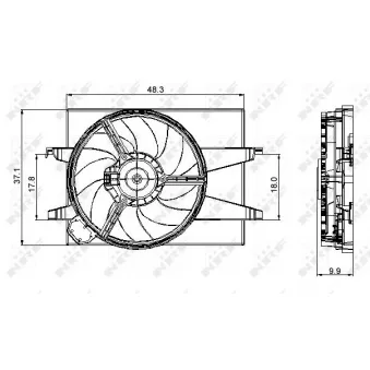 Ventilateur, refroidissement du moteur NRF OEM 2S6H8C607ED