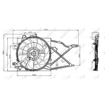 Ventilateur, refroidissement du moteur NRF 47014 pour OPEL VECTRA 2.6 i V6 - 170cv