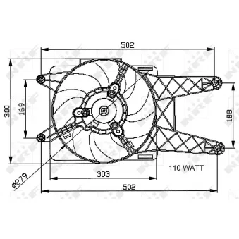 Ventilateur, refroidissement du moteur NRF 47039 pour FIAT SEICENTO / 600 0.9 - 39cv