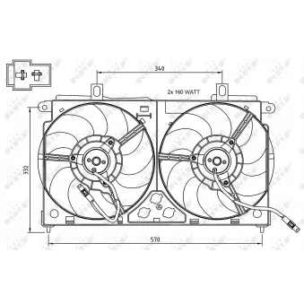 Ventilateur, refroidissement du moteur NRF 47048 pour VOLVO V70 1.6 - 120cv