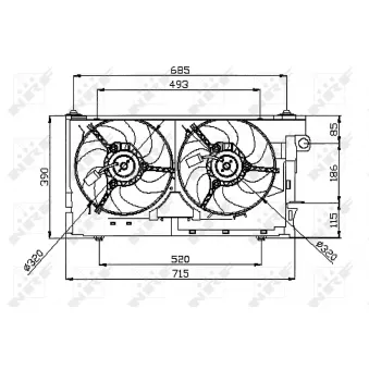Ventilateur, refroidissement du moteur NRF 47050 pour PEUGEOT 405 1.9 Diesel - 69cv