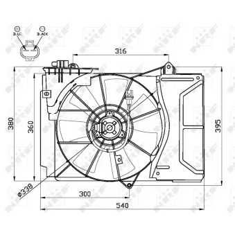 Ventilateur, refroidissement du moteur NRF 47055 pour TOYOTA YARIS 1.0 16V - 68cv