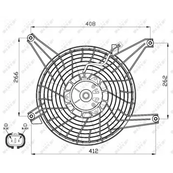 Ventilateur, refroidissement du moteur NRF 47468 pour MITSUBISHI PAJERO 3.5 - 203cv