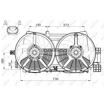 Ventilateur, refroidissement du moteur NRF 47556 pour RENAULT LAGUNA 2.0 16V - 140cv