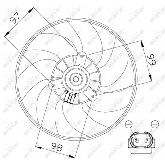 Ventilateur, refroidissement du moteur NRF 47557 pour AUDI A3 1.9 DCI - 120cv