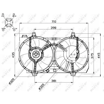Ventilateur, refroidissement du moteur NRF 47667 pour VOLKSWAGEN GOLF 2.2 Di - 126cv