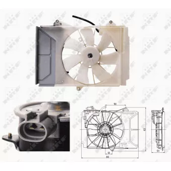 Ventilateur, refroidissement du moteur NRF 47697 pour TOYOTA YARIS 1.0 16V - 68cv