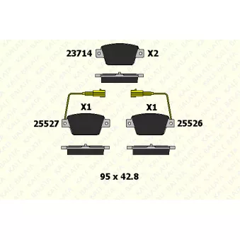 KALE 23714 172 05 - Jeu de 4 plaquettes de frein avant