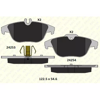 KALE 24253 179 05 - Jeu de 4 plaquettes de frein avant