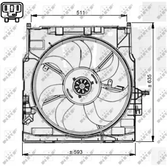 Ventilateur, refroidissement du moteur NRF 47733 pour BMW X5 xDrive 30 d - 211cv