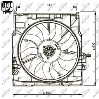 Ventilateur, refroidissement du moteur NRF 47734 pour BMW X5 xDrive 30 d - 211cv