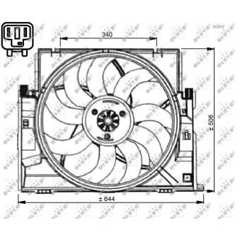 Ventilateur, refroidissement du moteur NRF 47736 pour MERCEDES-BENZ CLASSE GL 335 i xDrive - 306cv