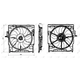Ventilateur, refroidissement du moteur NRF 47845 pour BMW X5 xDrive 50 i - 408cv