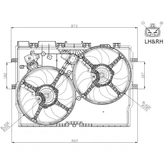 Ventilateur, refroidissement du moteur NRF 47945 pour PEUGEOT BOXER 3.0 HDI 160 - 156cv