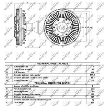 Embrayage, ventilateur de radiateur NRF [49148]