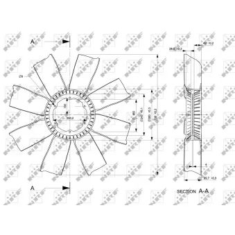 Roue du souffleur, refroidissementdu moteur NRF 49804