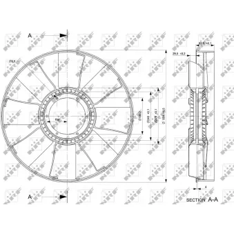 Roue du souffleur, refroidissementdu moteur NRF 49842