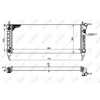 Radiateur, refroidissement du moteur NRF OEM 1300193