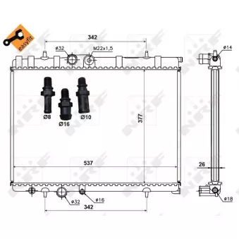 Radiateur, refroidissement du moteur NRF OEM 1330Y2