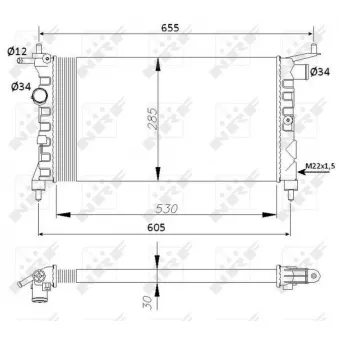 Radiateur, refroidissement du moteur NRF 50551 pour OPEL COMBO 1.4 - 60cv