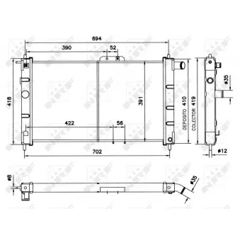 Radiateur, refroidissement du moteur NRF 52053